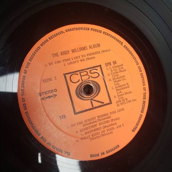 Andy Williams Vinyl Record - Picture 8 of 14